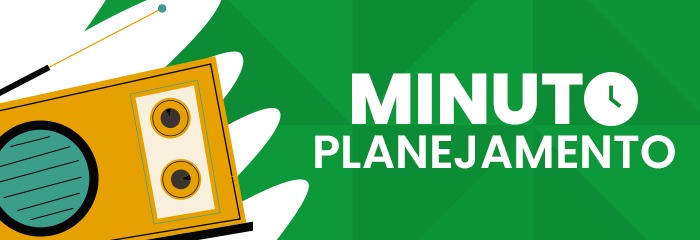 Acessar Minuto Planejamento – ilustração de rádio representando conteúdos e atualizações sobre planejamento.